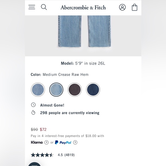 Abercrombie & Fitch The 90/ Slim Straight Ultra High Rise Jeans 31/12 Short - Picture 10 of 15